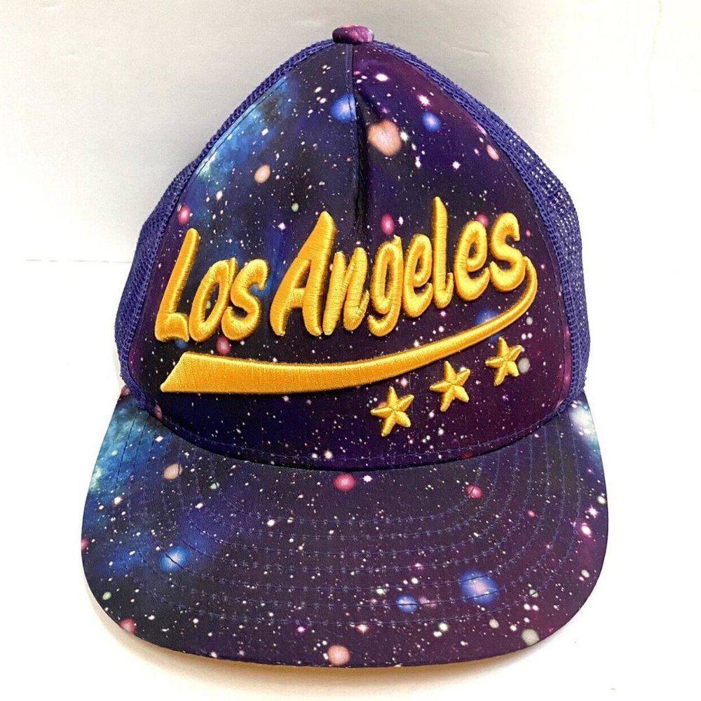 KB Ethos Snapback Hat Los Angeles Galaxy Cosmos Cosmic Stars Purple Embroidered